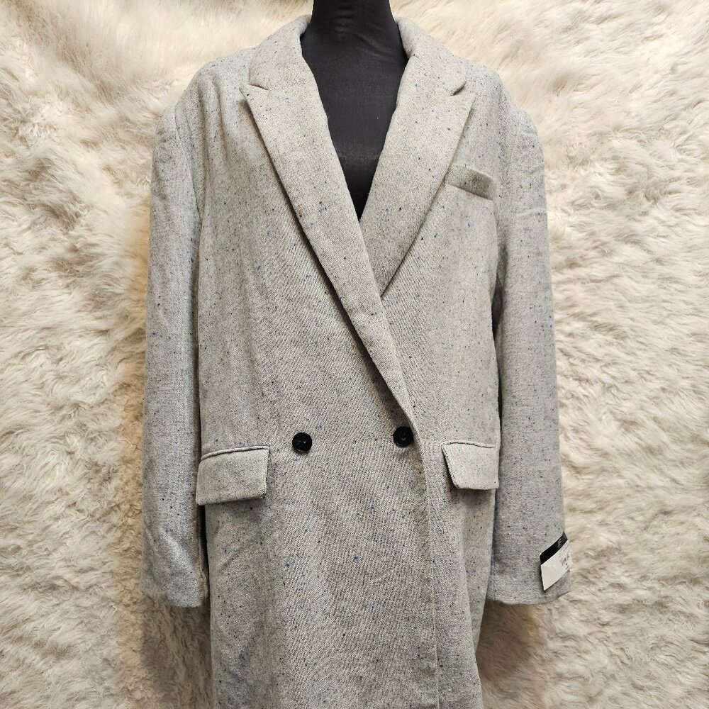 JF x Jason Bolden Unisex Gray Multi Wool Blend Oversize Long Coat L